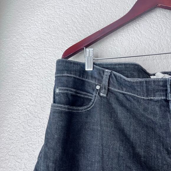 Eileen Fisher Dark Wash Denim Straight Leg Jeans Blue High Waist Organic Cotton - Picture 3 of 7